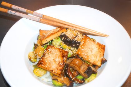 Japanese Brussels Sprouts with Tofu