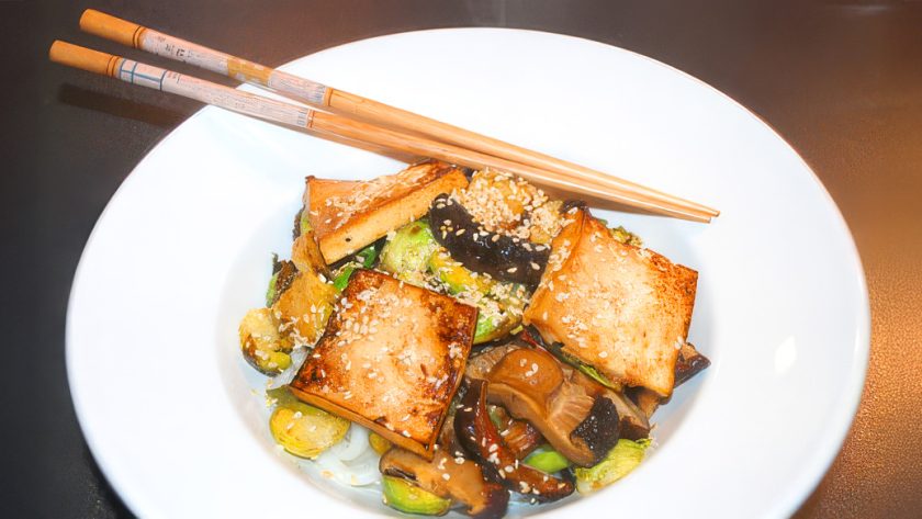 Japanese Brussels Sprouts with Tofu