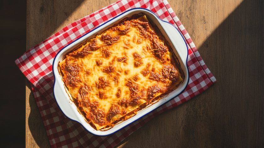 Yellow Pepper, Goats Cheese & Spinach Lasagne