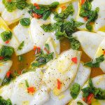 Seared Squid with Roasted Pepper Sauce