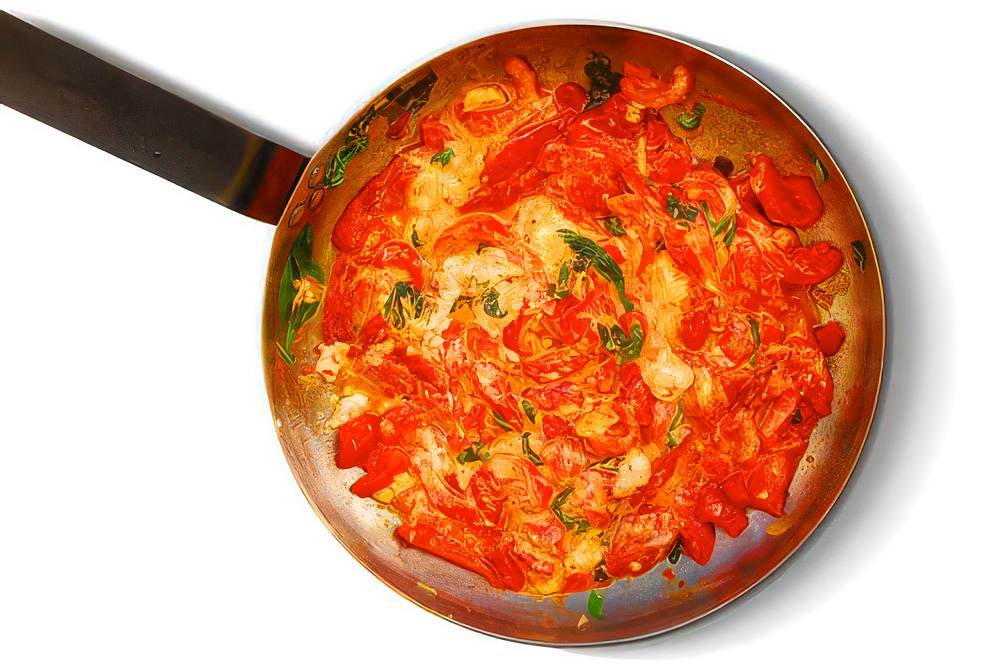 Goat’s Cheese, Roasted Pepper & Basil Pasta