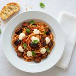 Spaghetti with Aubergine, Mozzarella & Basil