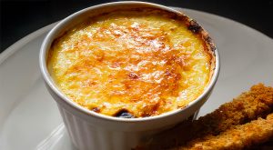 Parmesan Custards with Anchovy Toasts