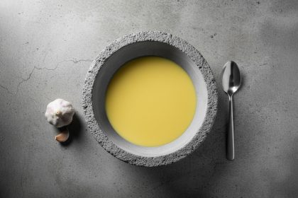 Garlic Soup with Harissa