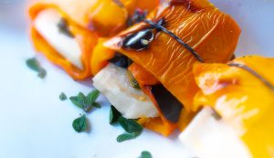 Halloumi Wrapped in Red Pepper