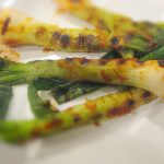 Griddled Spring Onions with Harissa