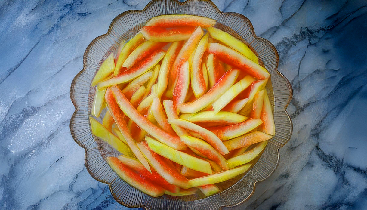 Sweet Pickled Watermelon Rind