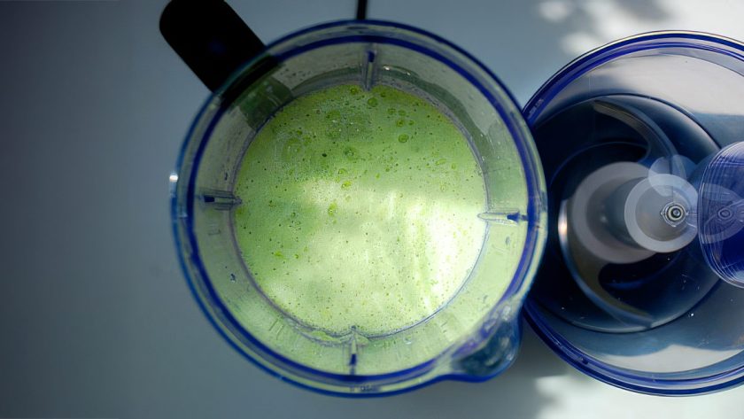 Cucumber Soup No.2 with Wasabi Pea Relish