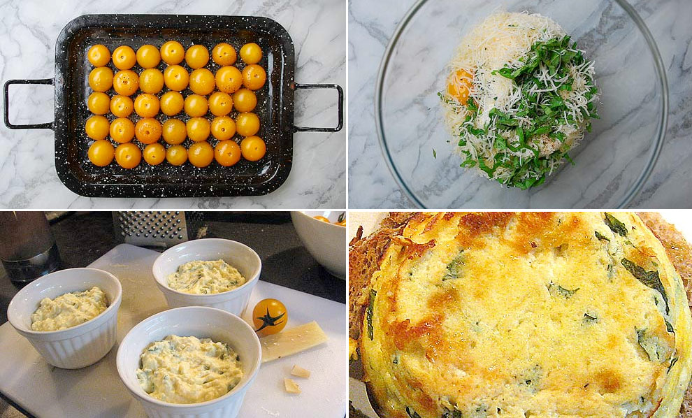 Baked Herbed Ricotta with Roasted Tomatoes