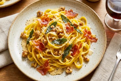Tagliatelle with Chestnuts, Sage and Crispy Parma Ham