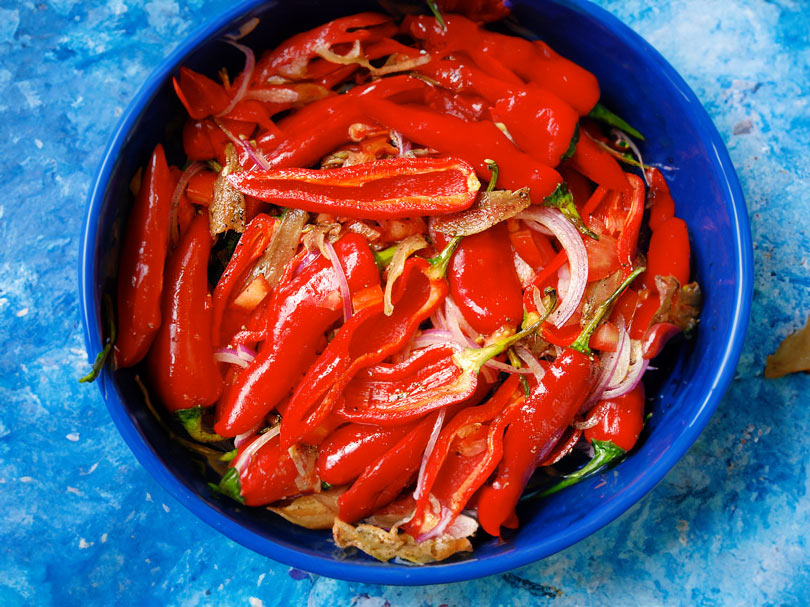 Roasted Anaheim Peppers with Anchovies
