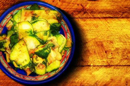 Griddled courgette & mint salad