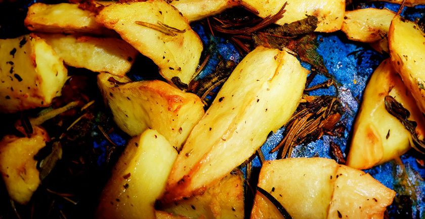Sage and rosemary potato wedges