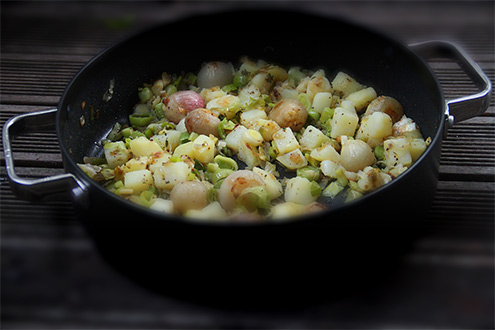 Potato, leek and Gruyère tart