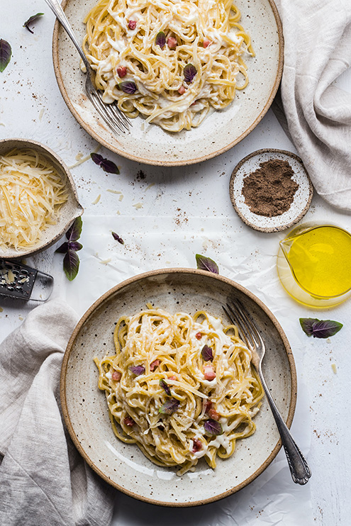 yumblog - leek carbonara