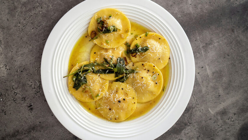 Butternut Squash ravioli with Sage Butter