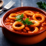 Calamari with Baked Beans