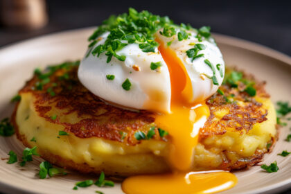 Bubble & Squeak Cakes with Poached Eggs